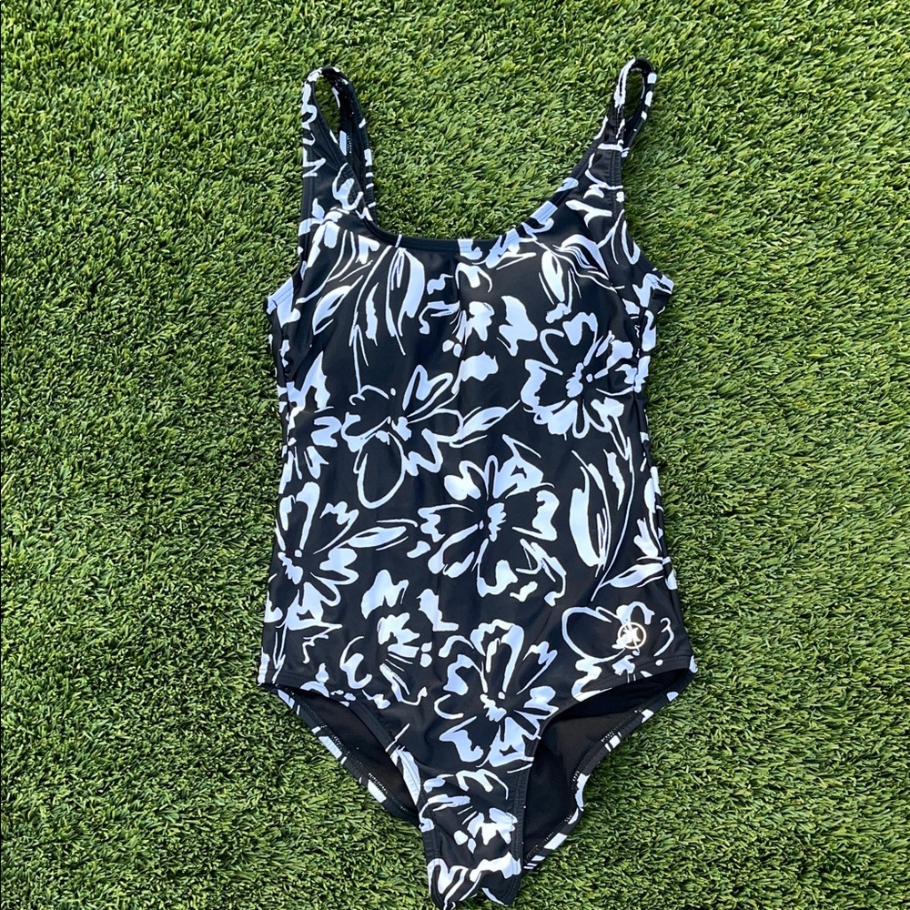 Hurley Black and White Floral Swimsuit